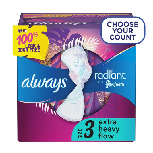 Always Radiant Feminine Pads with Wings