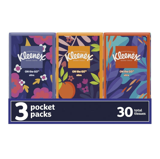 $1 Deals: Kleenex On-the-Go Facial Tissues, 3 On-the-Go Packs