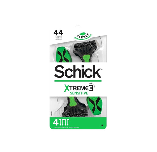 Schick Xtreme 3 Sensitive Skin Disposable Razors For Men, Disposable Razors, 4 Count