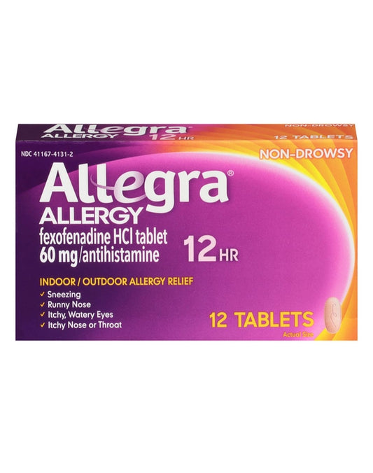 Allegra Allergy, Indoor/Outdoor, 60mg, Tablets 12 HR